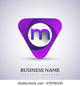 M letter logo in the triangle shape, font icon, Vector design template elements for your application or company identity.