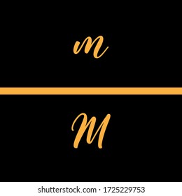 Diseño vectorial del logotipo de letra M con letra pequeña y mayúscula