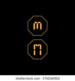 Diseño vectorial del logotipo de letra M con letra pequeña y mayúscula