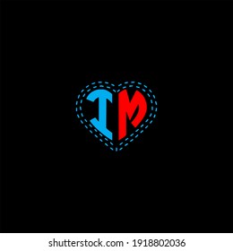 I M letter logo vector design on black color background. IM monogram