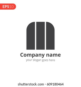 M letter logo vector design. Abstract business m logo. Monochrome symbol element. Grey color icon on isolated white background.