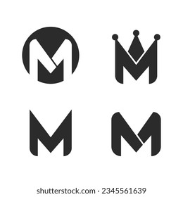 M letter logo vector flat design template