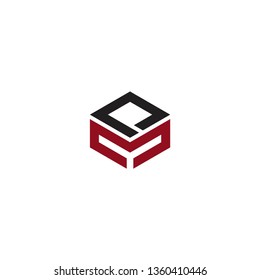 m letter logo vector hexagon modern graphic