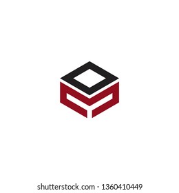 m letter logo vector hexagon modern graphic