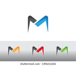 M letter logo vector icon illustration