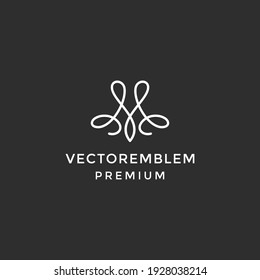 M letra logotipo vectorial lujo en fondo negro