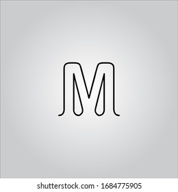 M Buchstabenlogo auf weißem Hintergrund.Das schöne schwarze Buchstaben-Logo.Das Briefdesign.