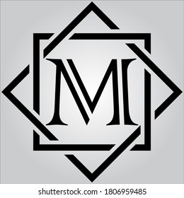 M letter logo with white background.The black letter icon.This is company logo.