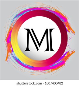 M letter logo with white background.The black letter icon.This is company logo.