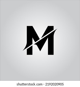 M letter logo. M Letter logo with white background. This is black letter logo. Use stylist fashion logo. Decorative design.