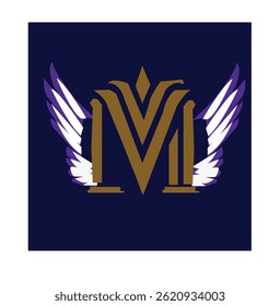 M letter logo, wing logo, elegant, vector logo