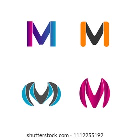 M letter logotype,icon,sign,symbol.with abstract modern creative design vector.isolated on white background
