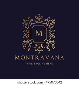 M Letter luxury Monogram logo Template