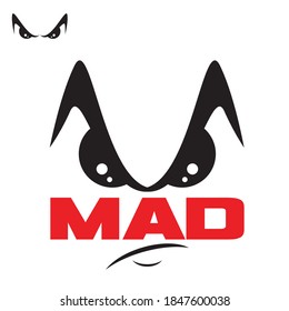 M letter Mad symbol vector a face like, Mad or Angry expression concept
