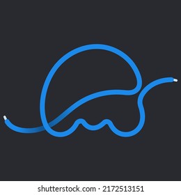 M letter made shoelace. Vector isolated font for app logo, sport design, creative template and more
