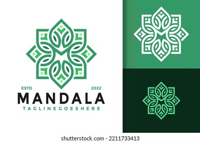 M Letter Mandala Lotus Flower Logo Design, brand identity logos vector, modern logo, Logo Designs Vector Illustration Template