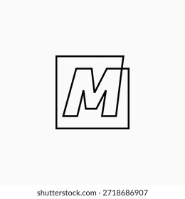 Ilustración de icono de Vector de logotipo cuadrado de marca de letra M