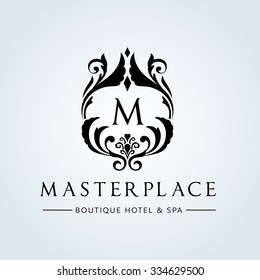 M letter Master Place, Hotel and Luxury brand identity