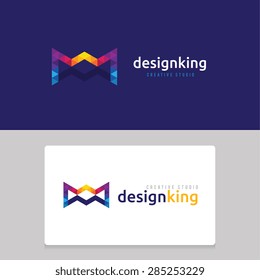 M letter Media Logo Template 