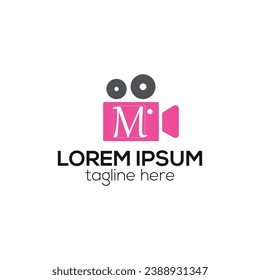 M letter media player logo. Luxury M letter logo design vector template