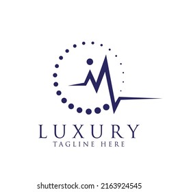 M letter medical logo design vector image. eps