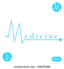 M letter medicine concept template on white background, 2d illustration, vector, eps 8