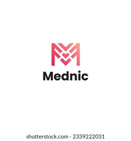 M Letter Mednic Vector Format Logo Design