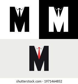 M Letter Men Suit Fashion Logo