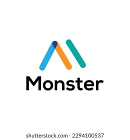 m letter minimal logo design