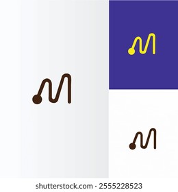 M letter Minimal vector logo 