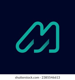 M Letter Minimalistic Vector Logo