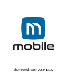 M letter mobile app vector logo design