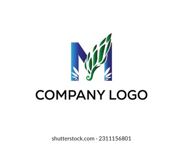 M letra Modern abstracta creativa 
 logotipo de alas digitales. logotipo de ilustración vectorial. estilo moderno Impresionante logotipo en forma de plantilla Modo plano.