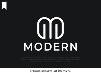 M Letter Modern Abstract Logo Design.