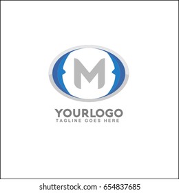 M letter modern circle badge vector graphic emblem logo design. Tech vector illustration.