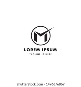 M Letter Modern Logo, Concept Letter M + Icon Check.