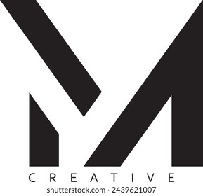 M letter modern logo design