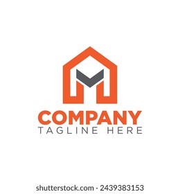 M letter modern real estate home vector logo icon template design