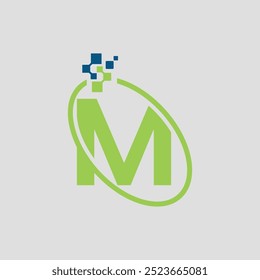 M Letter Modern Technology Vector Logo Design