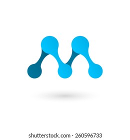 M letter - molecule logo conception. Isolated on white background. Vector illustration, eps 10.
