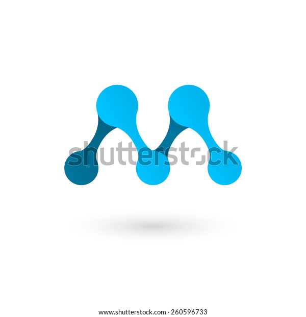 Mの文字 分子のロゴコンセプト 白い背景に ベクターイラスト Eps10 のベクター画像素材 ロイヤリティフリー 260596733