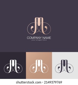 M letter monogram. Elegant luxury M logo. Calligraphic style. Corporate identity and personal logo. Vector design.