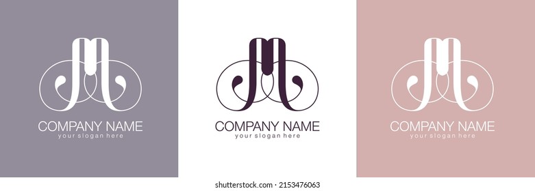 M letter monogram. Elegant luxury M logo. Calligraphic style. Corporate identity and personal logo. Vector design.