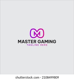 m letter monogram gaming logo