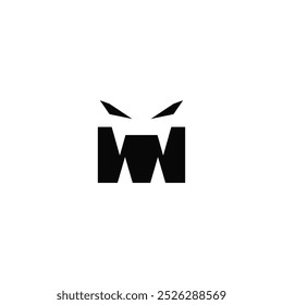 Diseño de logotipo de combinación de letra M y monstruo.