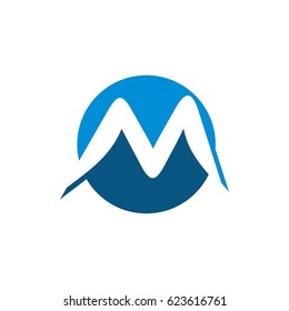 M letter and mountain