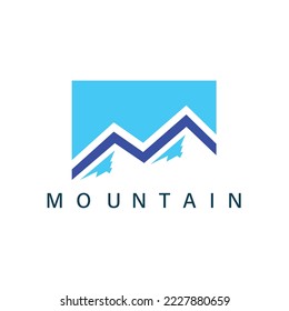 m letter mountain icon vector illustration concept design template