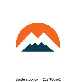 m letter mountain icon vector illustration concept design template