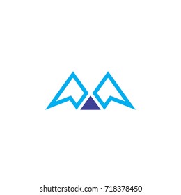 M letter Mountain logo design vector