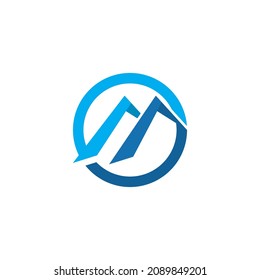 M letter mountain logo. High mountain icon logo business template vector